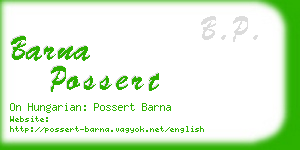 barna possert business card